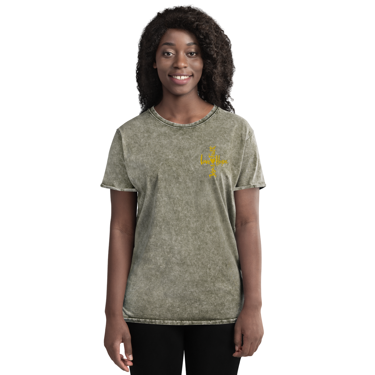 T-shirt chrétien DENIM brodé - HJLF (F)