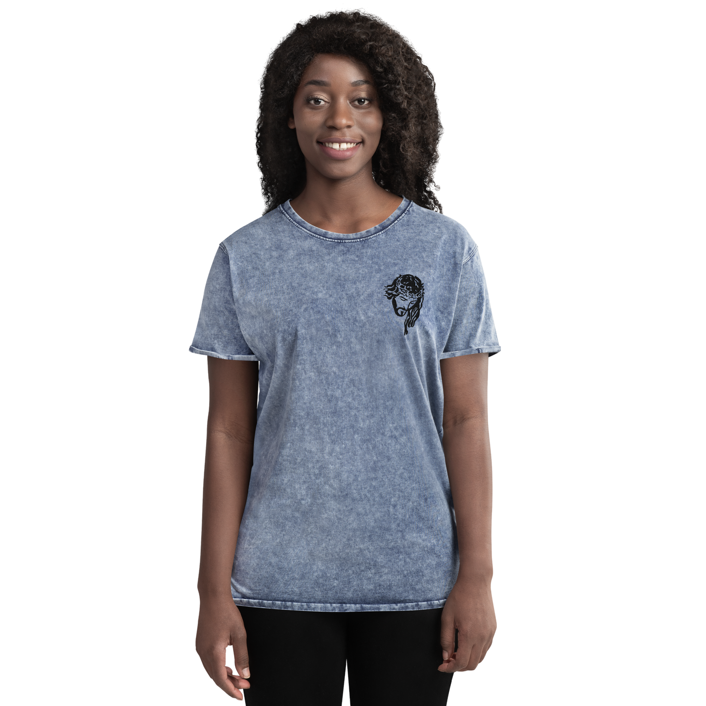 T-shirt chrétien DENIM brodé - Messiah (F)