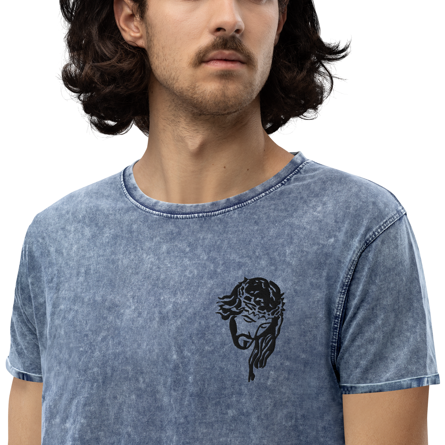 T-shirt chrétien DENIM brodé - Messiah