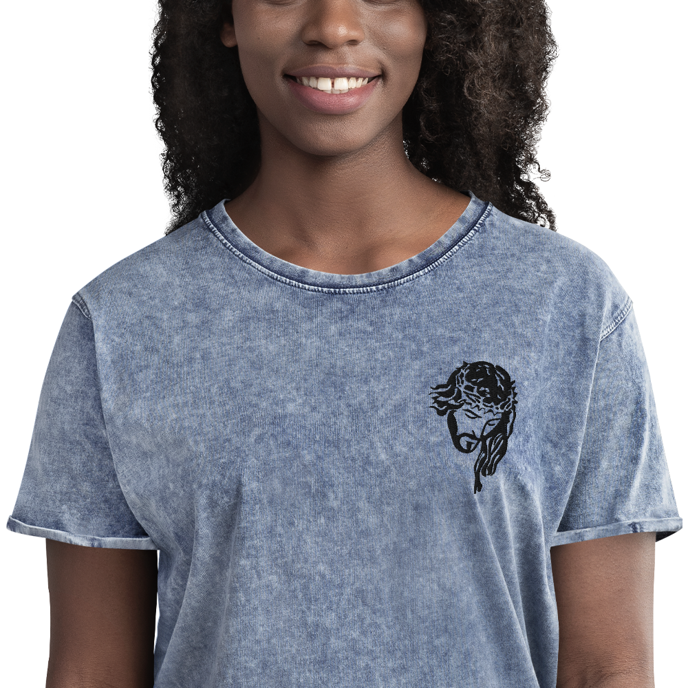 T-shirt chrétien DENIM brodé - Messiah (F)