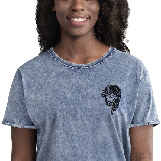 T-shirt chrétien DENIM brodé - Messiah (F)