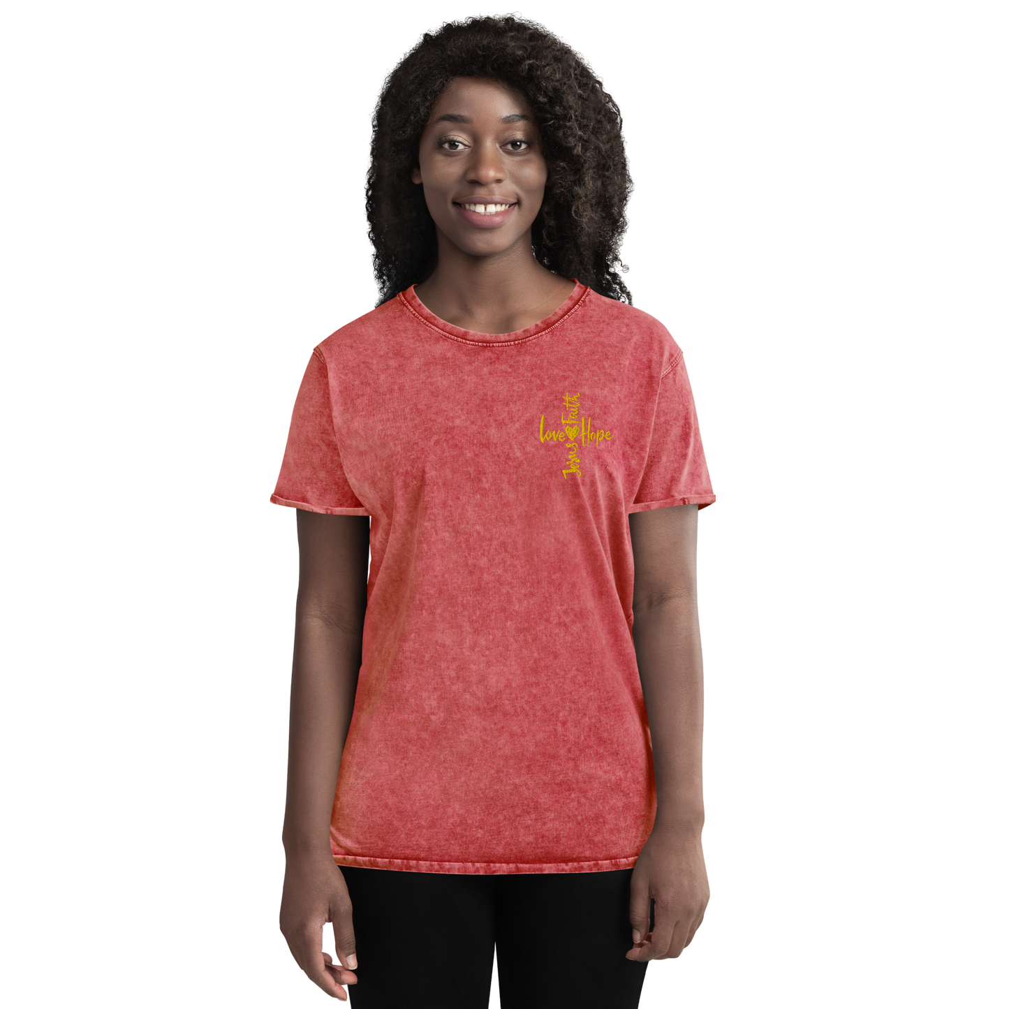 T-shirt chrétien DENIM brodé - HJLF (F)