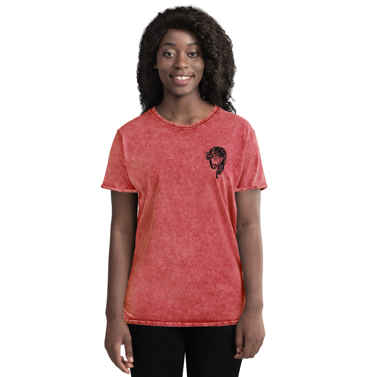 T-shirt chrétien DENIM brodé - Messiah (F)