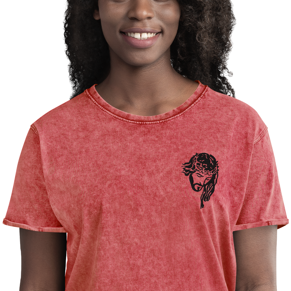 T-shirt chrétien DENIM brodé - Messiah (F)