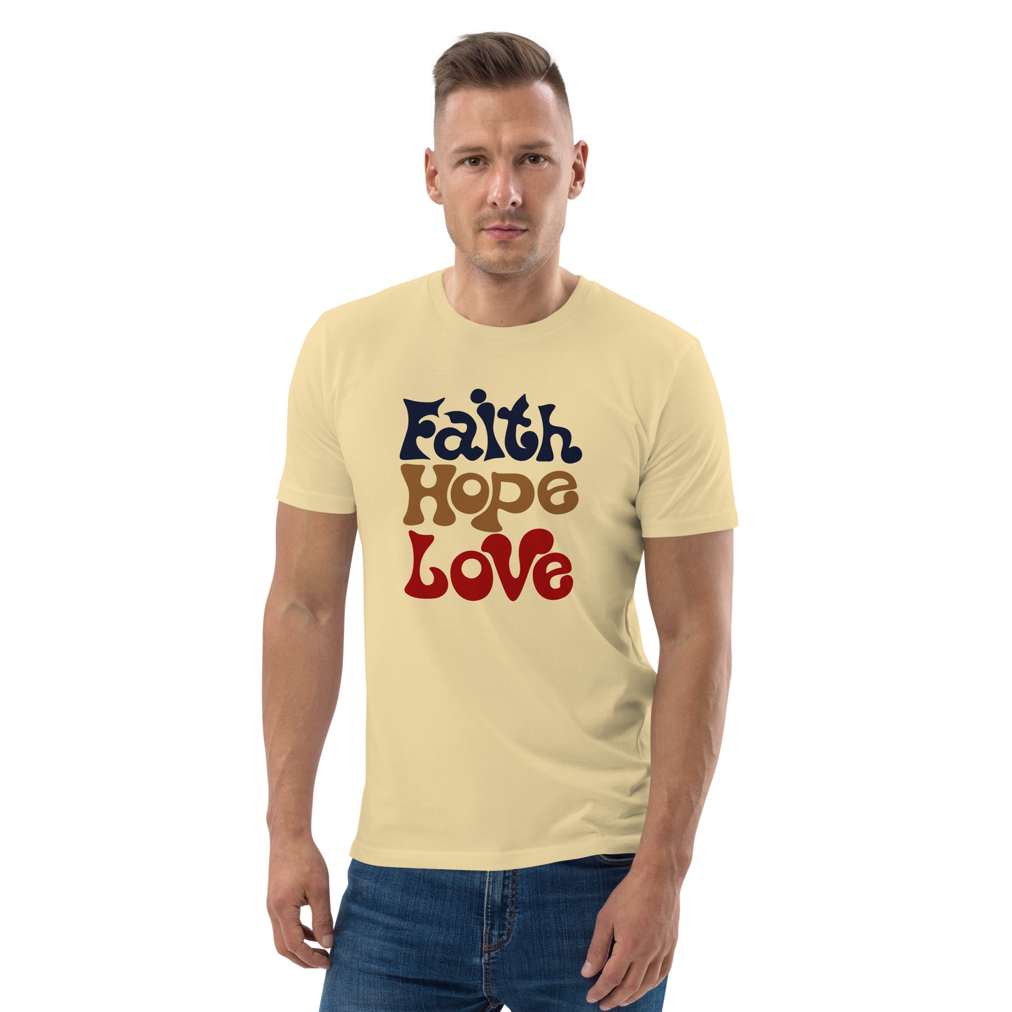 T-shirt chrétien imprimé en coton bio - Faith