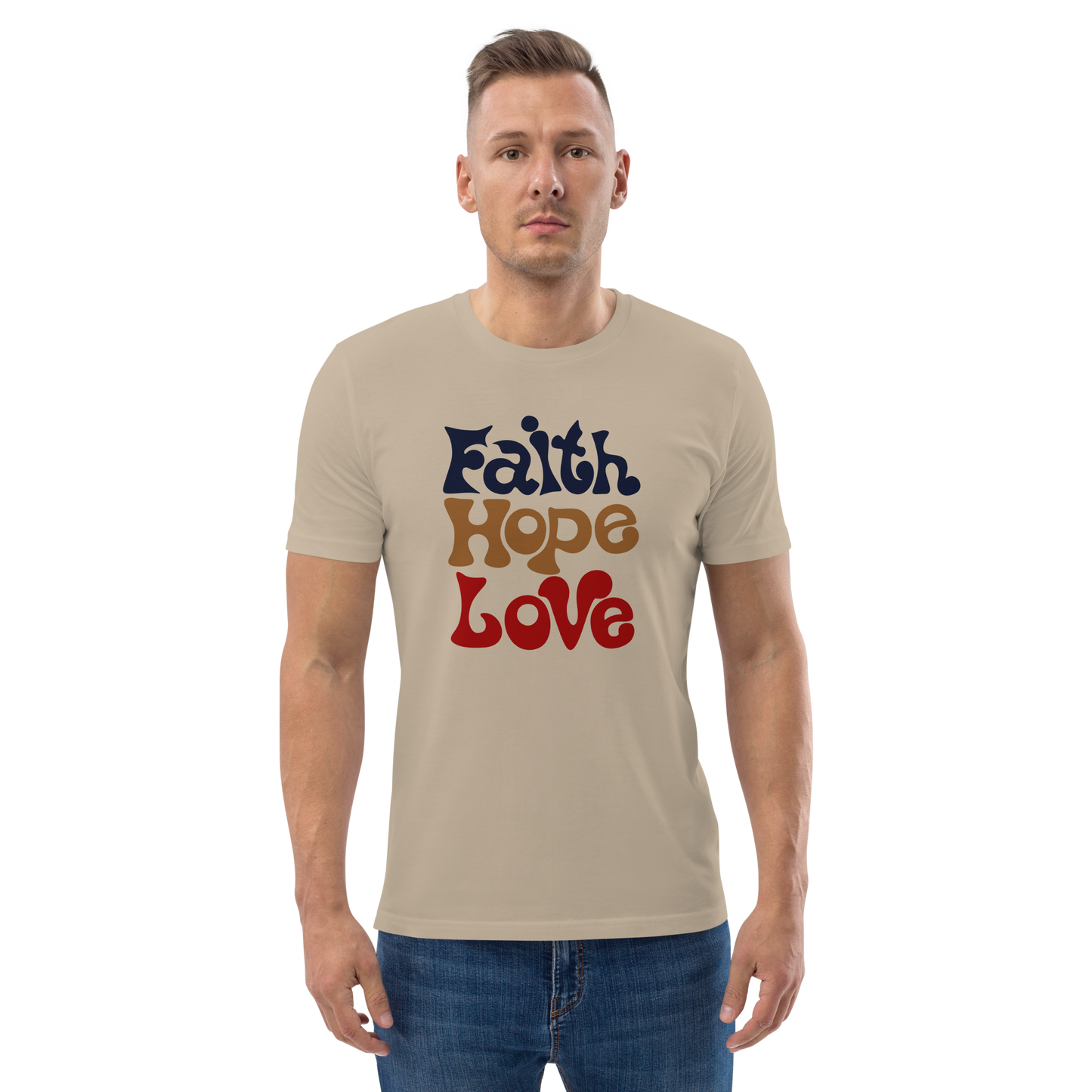 T-shirt chrétien imprimé en coton bio - Faith
