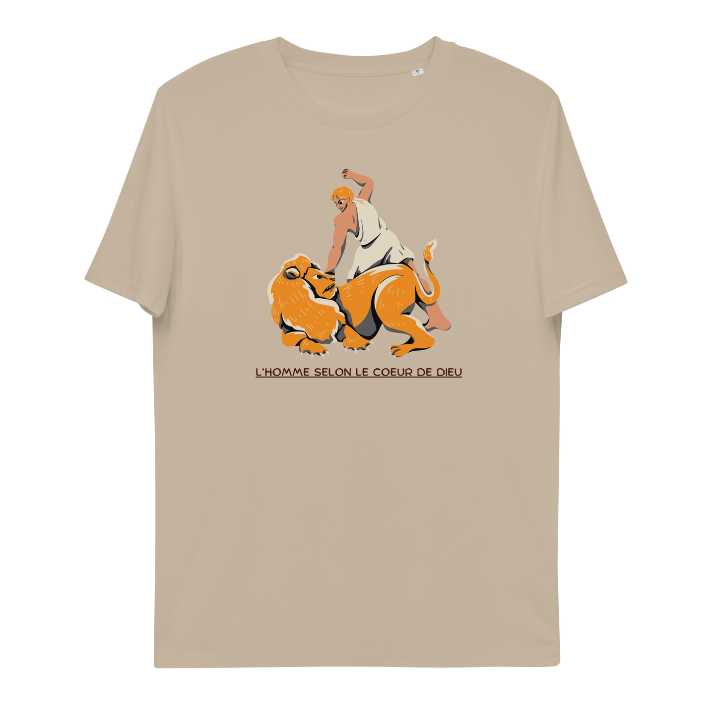 T-shirt chrétien imprimé en coton bio - David's challenge (F)