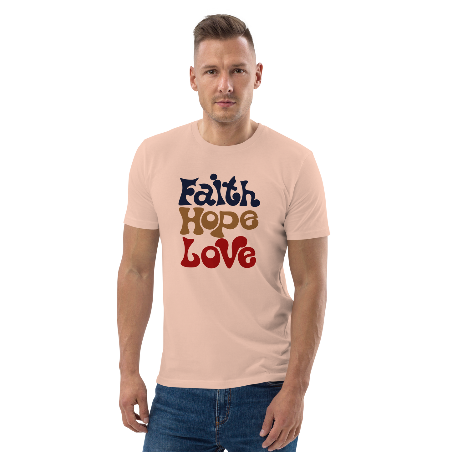 T-shirt chrétien imprimé en coton bio - Faith