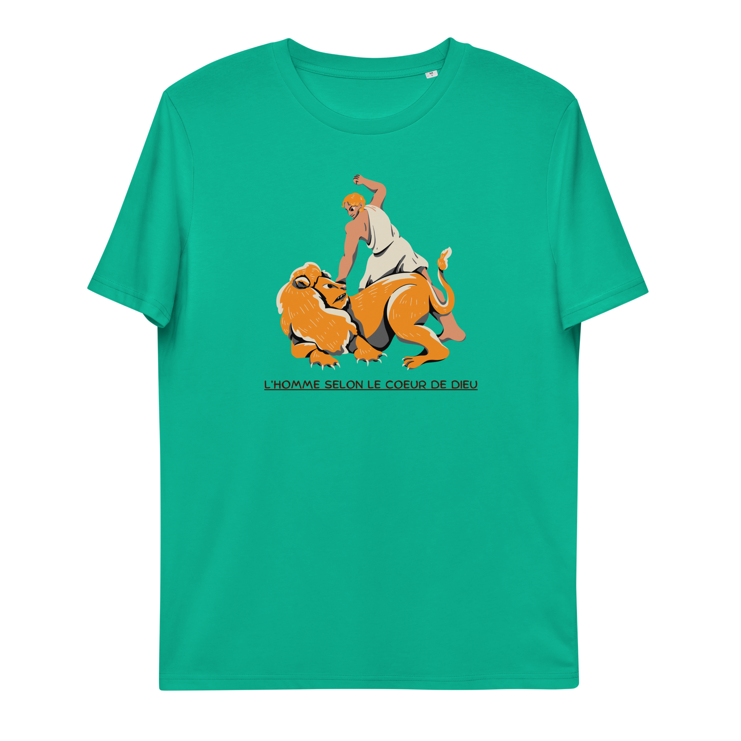 T-shirt chrétien imprimé en coton bio - David's challenge (F)