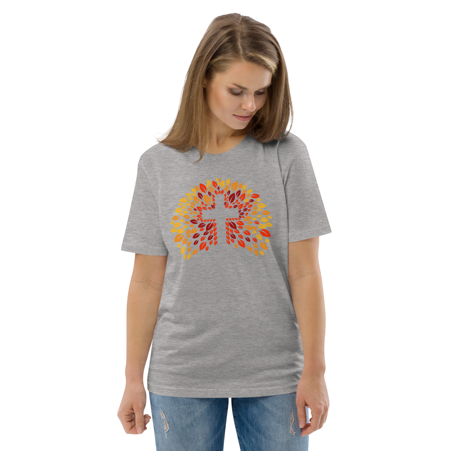 T-shirt chrétien imprimé en coton bio - JESUS (F)