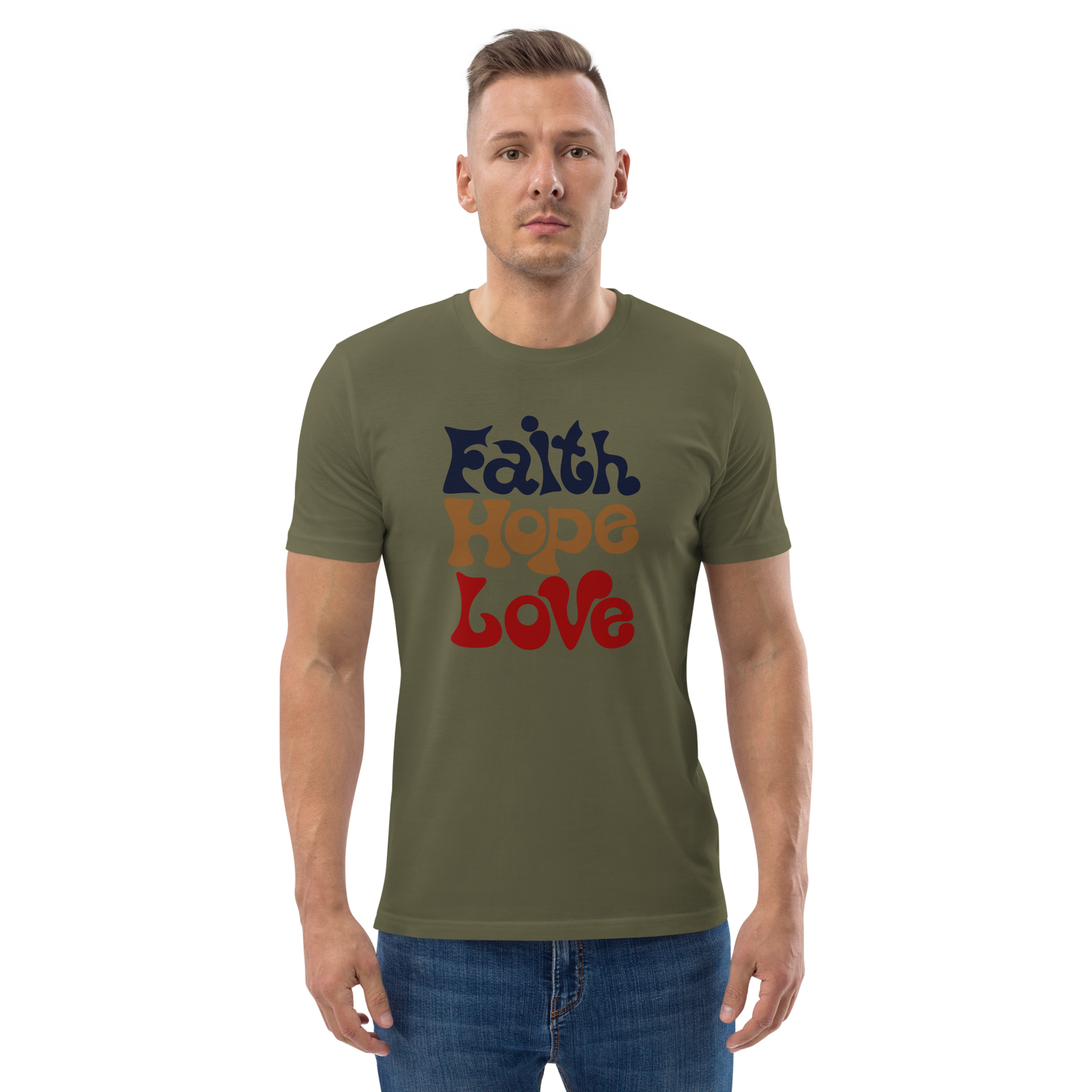 T-shirt chrétien imprimé en coton bio - Faith