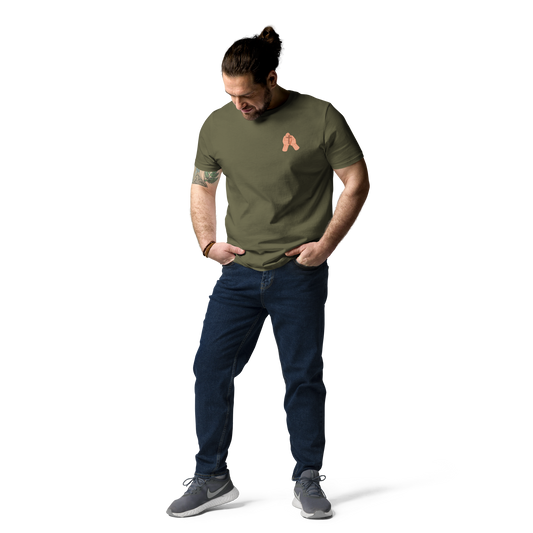 T-shirt chrétien imprimé en coton bio - Cross in hand