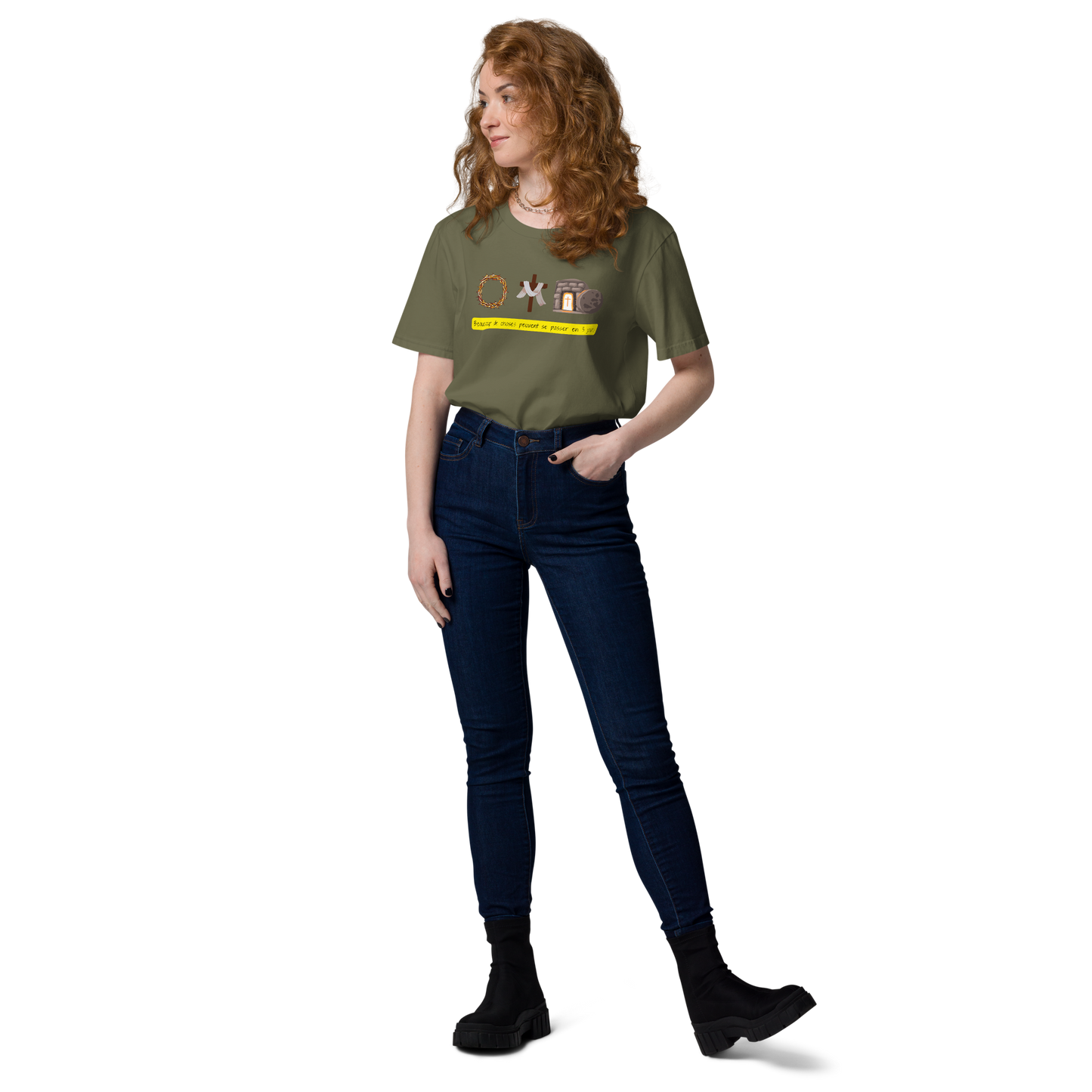 T-shirt chrétien imprimé en coton bio - 3 Days (F)