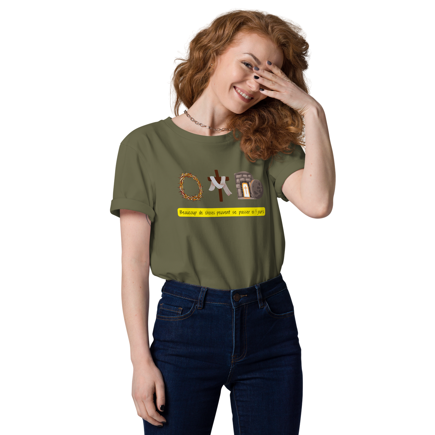 T-shirt chrétien imprimé en coton bio - 3 Days (F)
