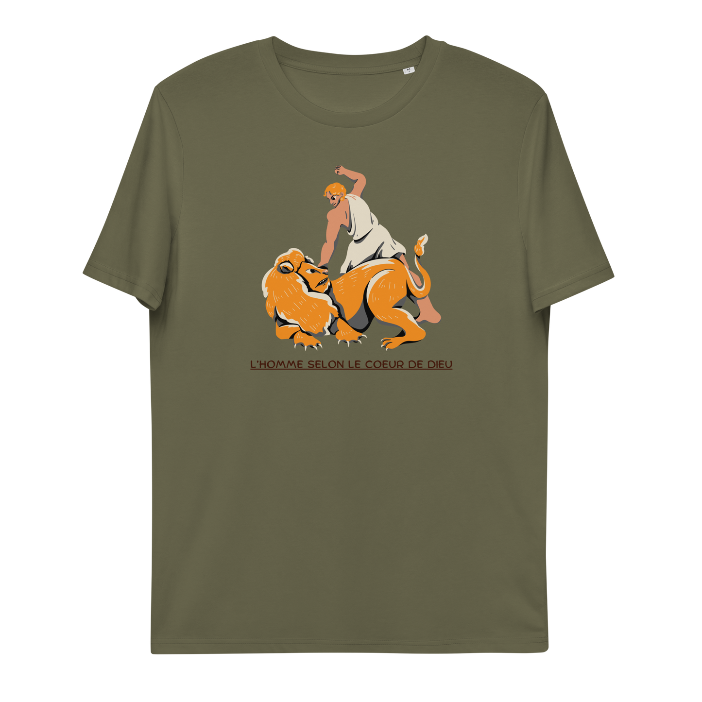 T-shirt chrétien imprimé en coton bio - David's challenge (F)