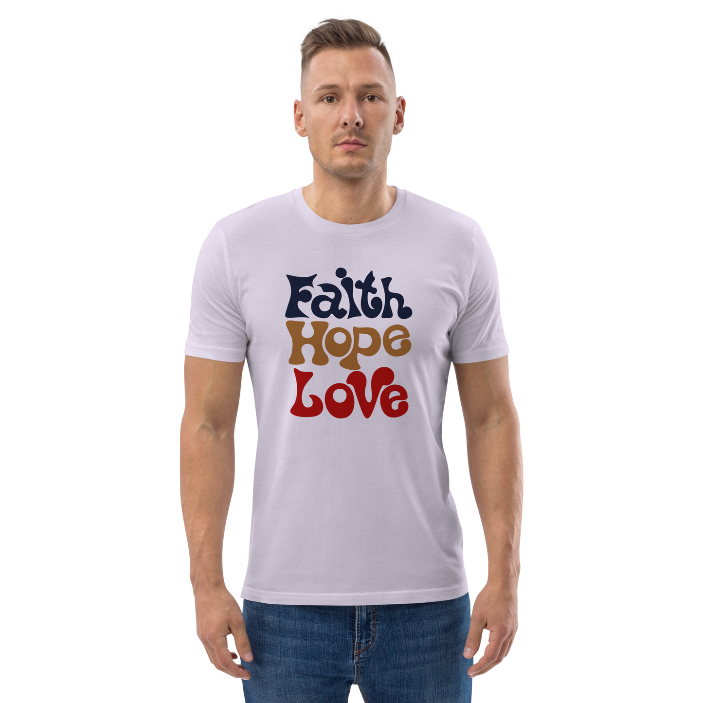 T-shirt chrétien imprimé en coton bio - Faith