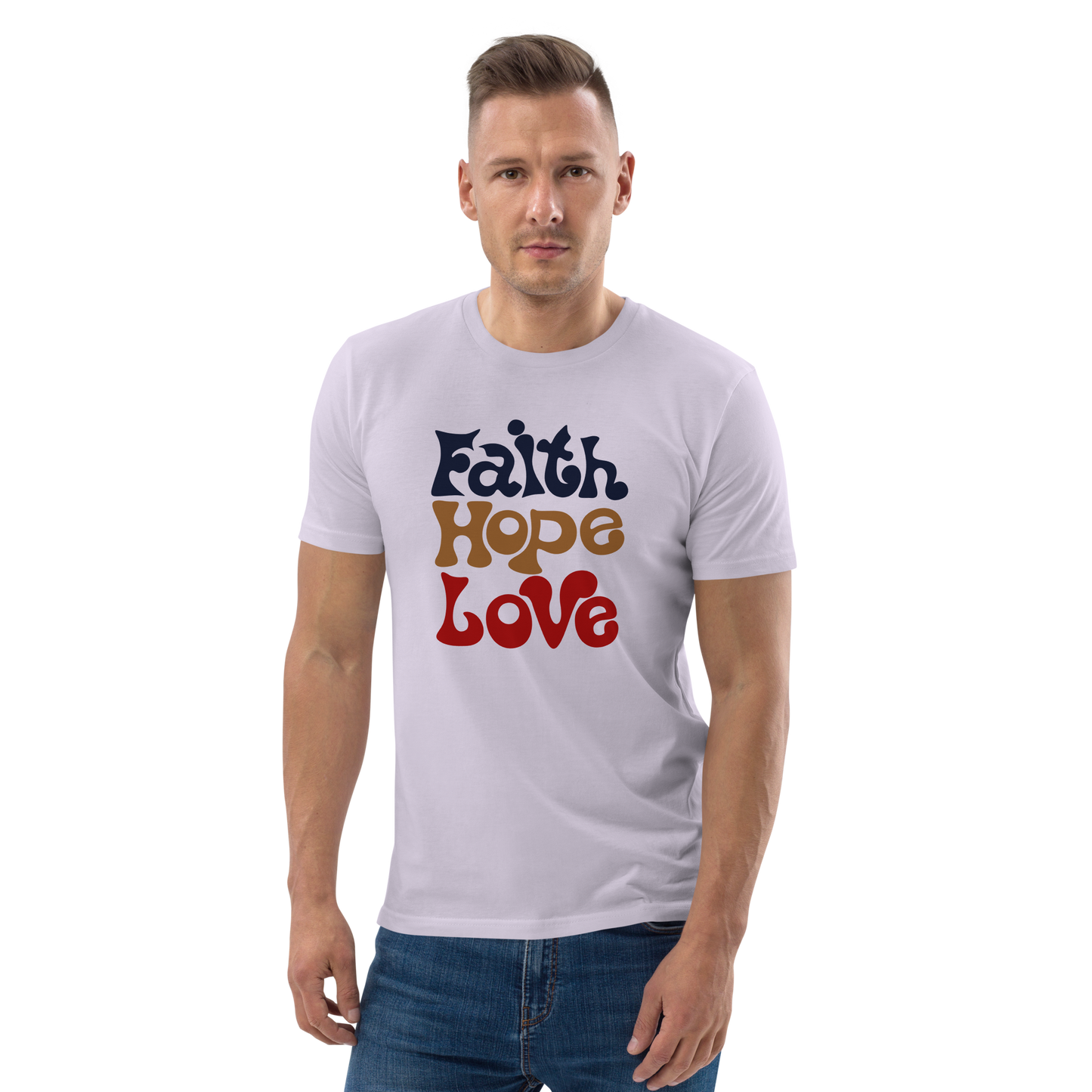 T-shirt chrétien imprimé en coton bio - Faith