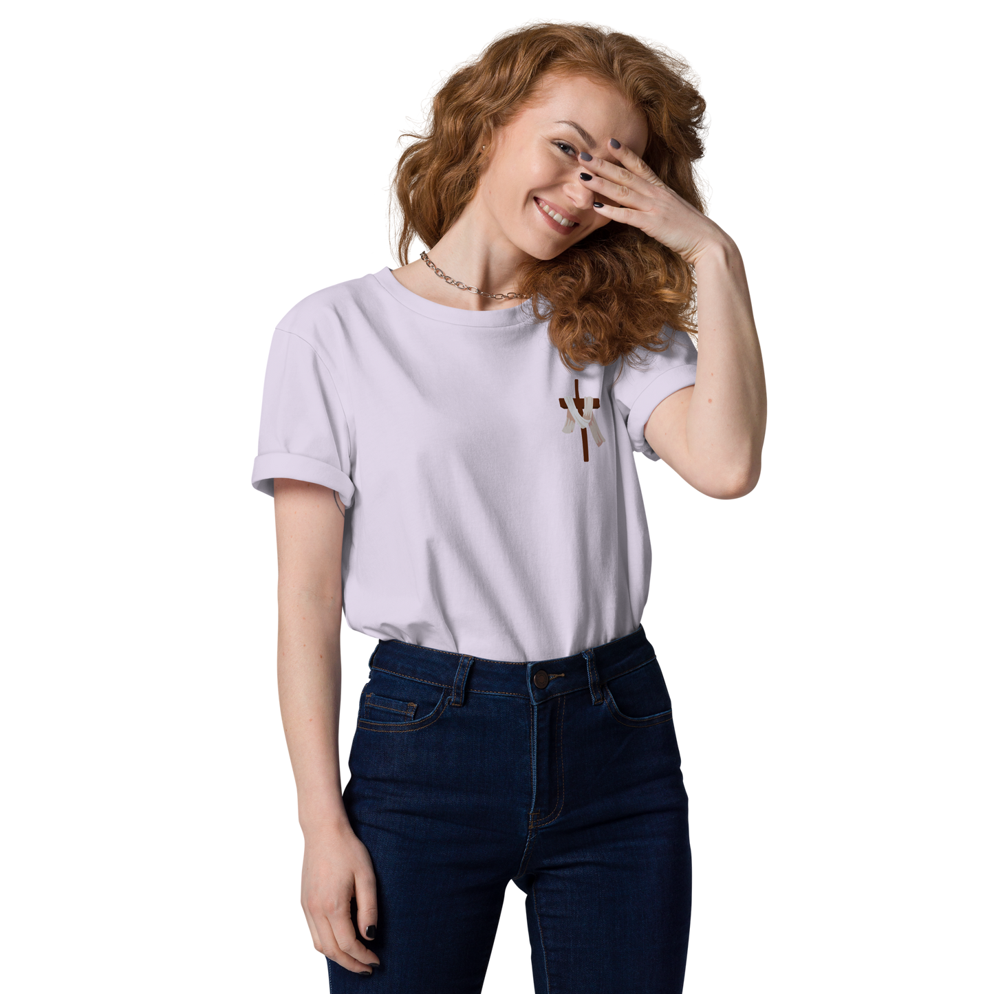 T-shirt chrétien imprimé en coton bio - Cross (F)