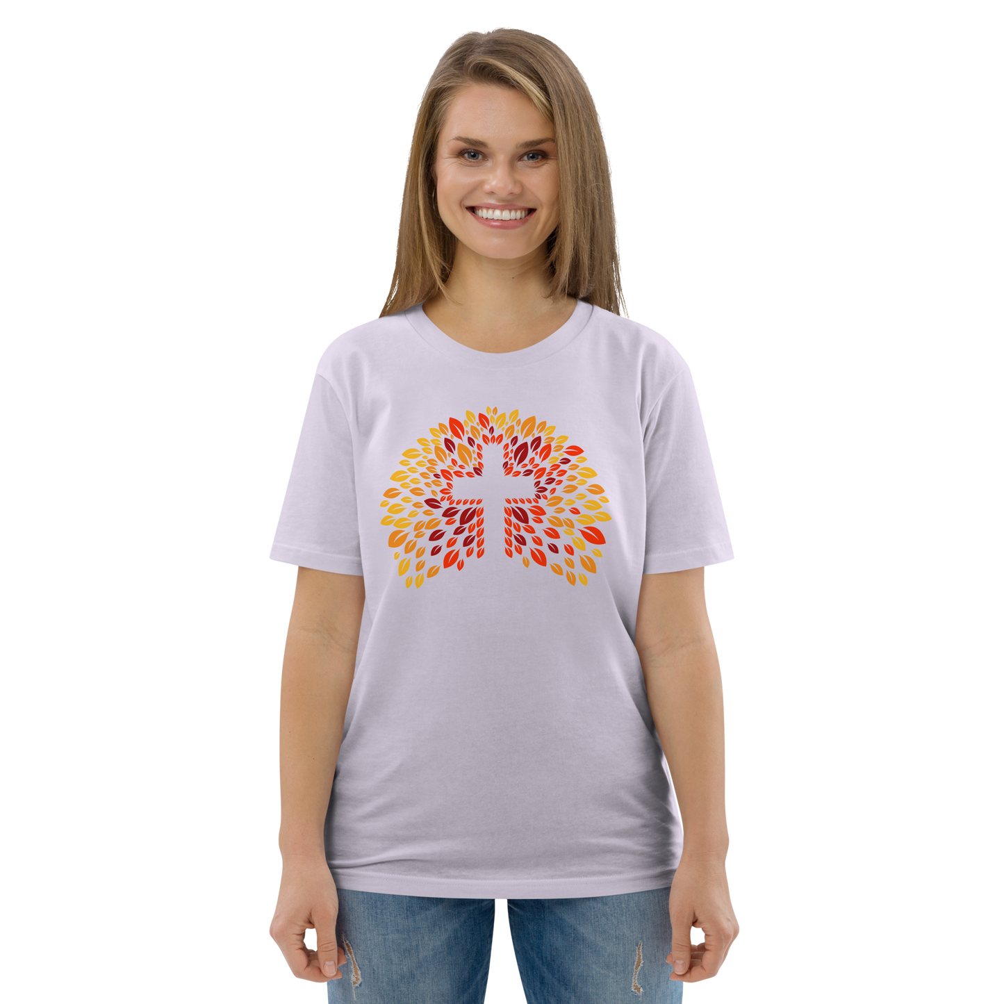 T-shirt chrétien imprimé en coton bio - JESUS (F)