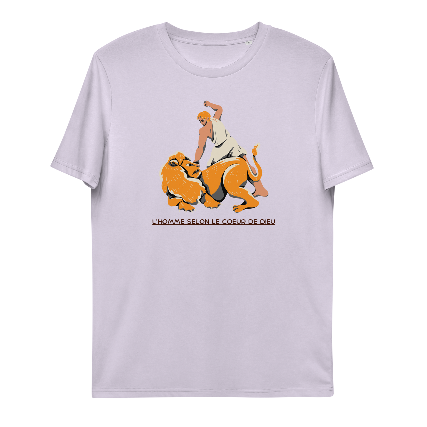 T-shirt chrétien imprimé en coton bio - David's challenge (F)