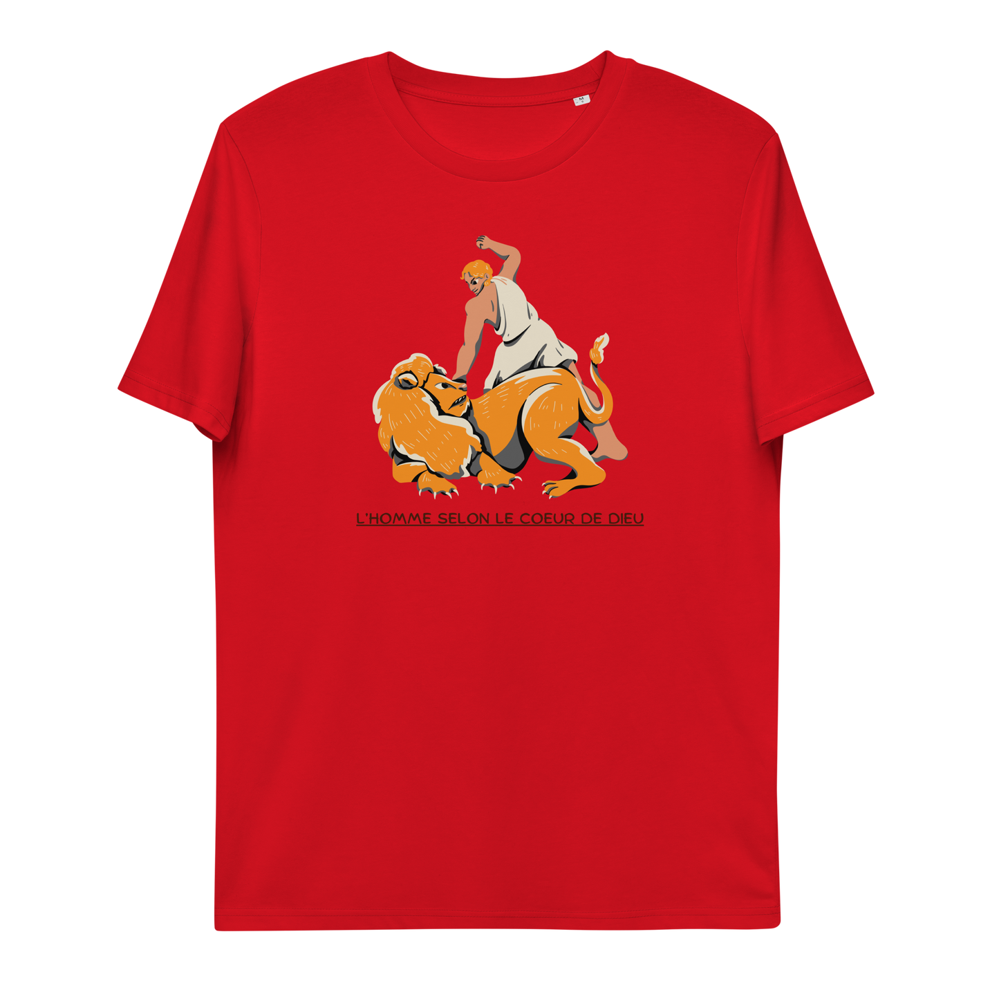 T-shirt chrétien imprimé en coton bio - David's challenge (F)