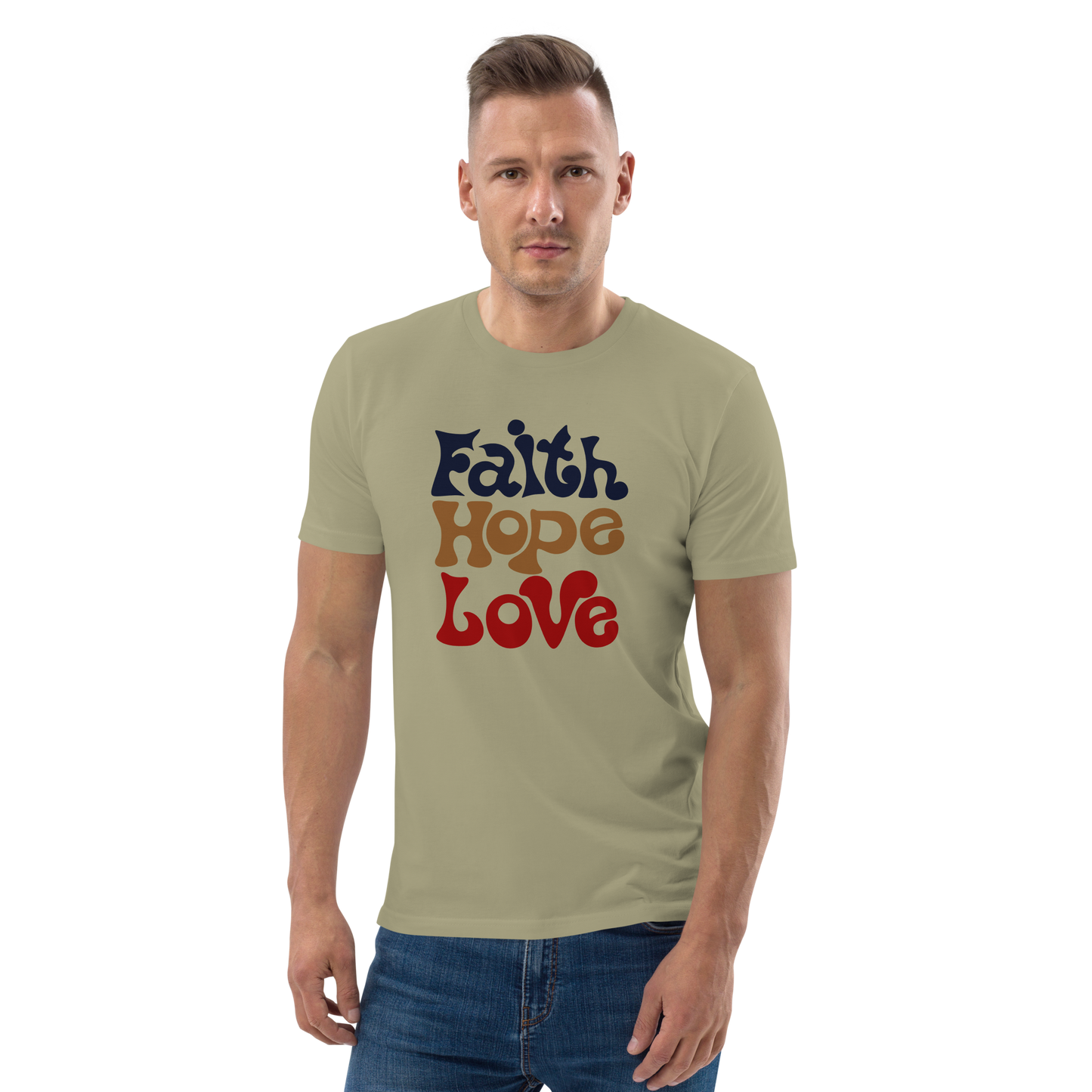 T-shirt chrétien imprimé en coton bio - Faith