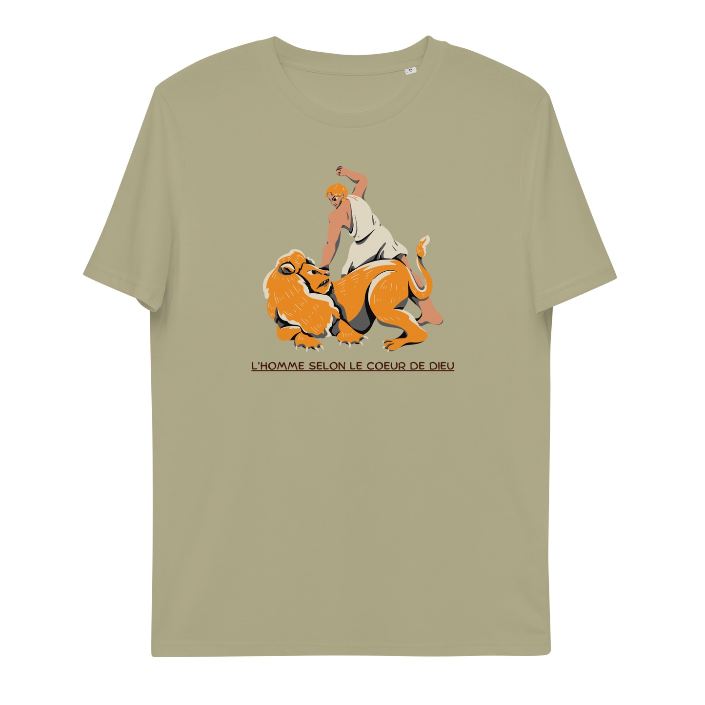 T-shirt chrétien imprimé en coton bio - David's challenge (F)
