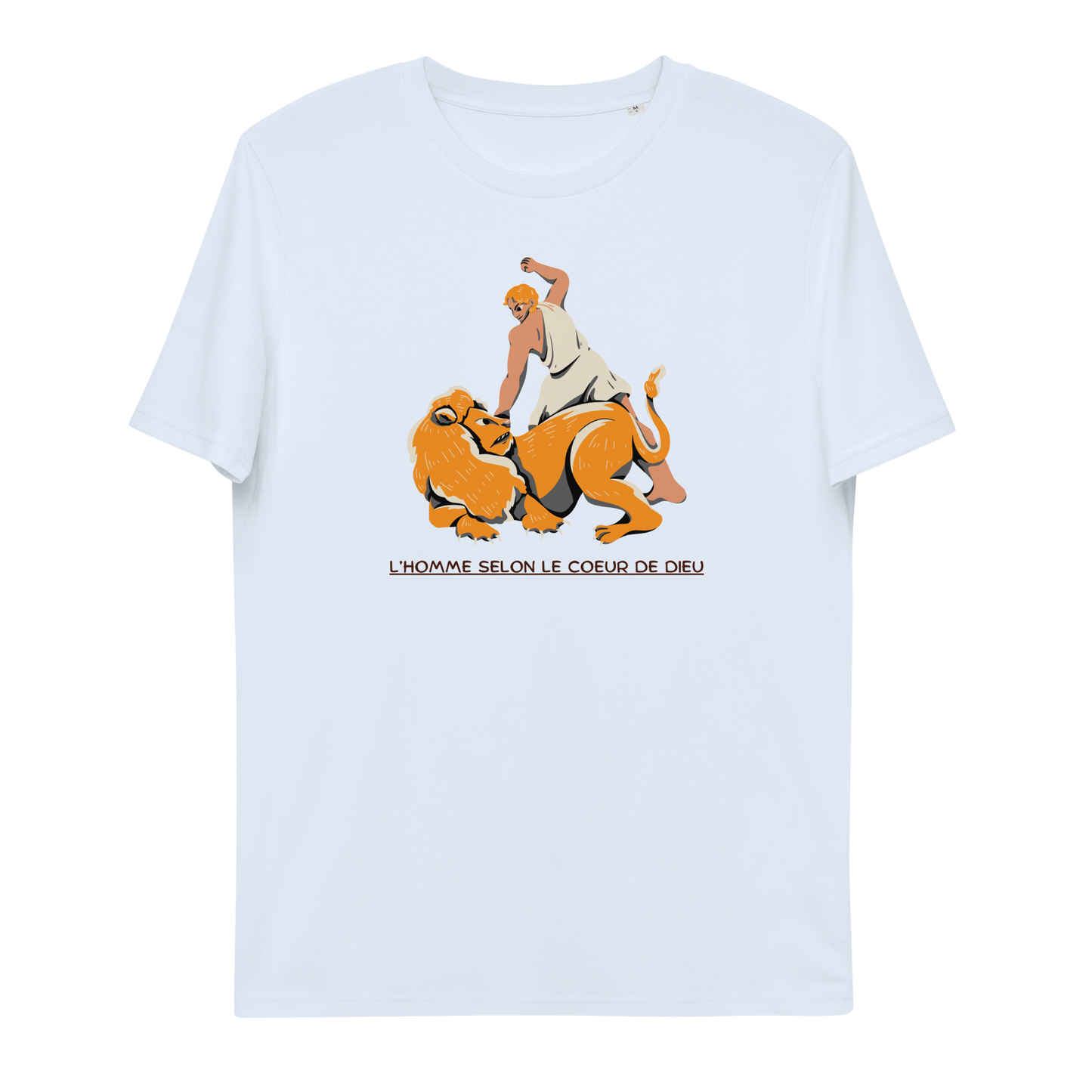 T-shirt chrétien imprimé en coton bio - David's challenge (F)