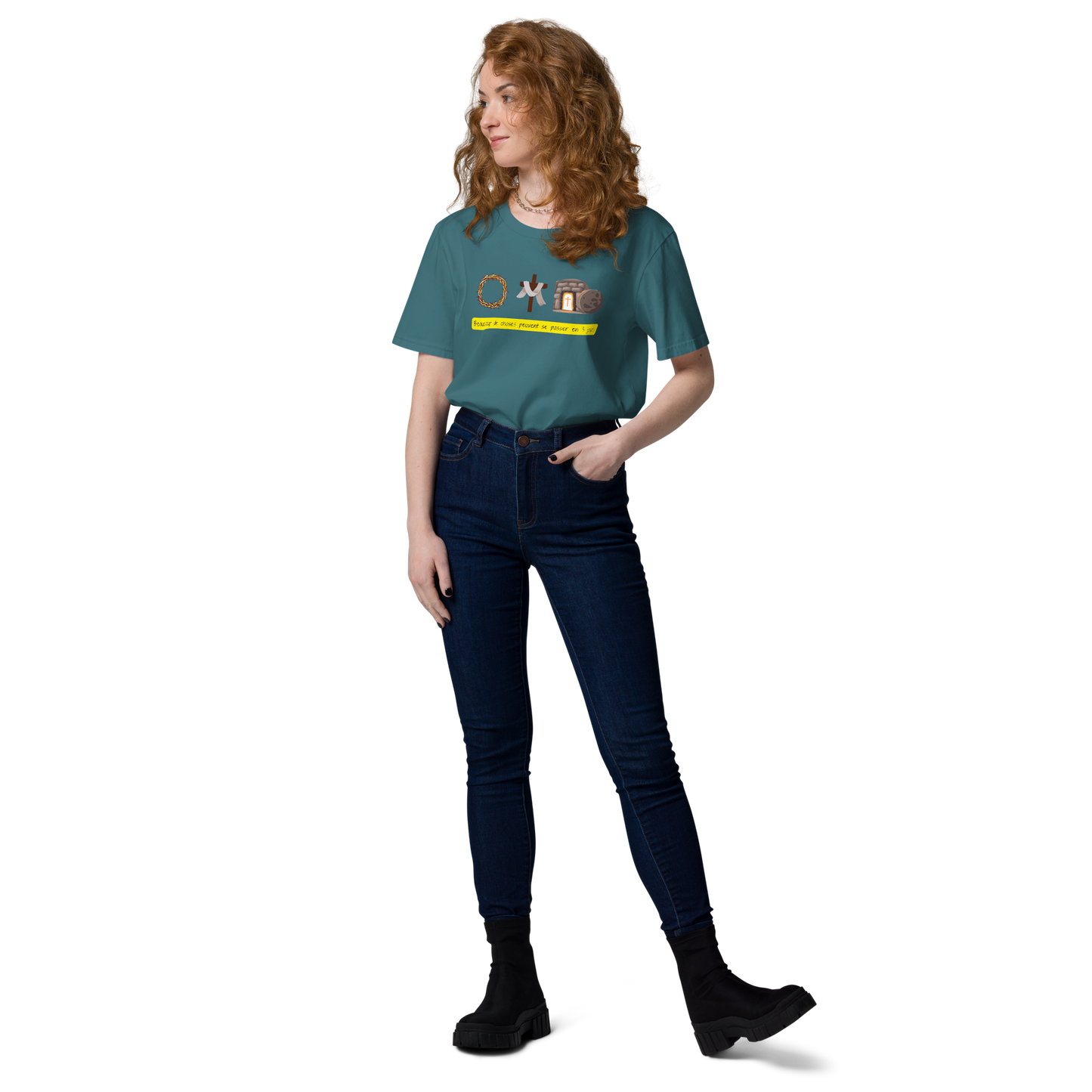 T-shirt chrétien imprimé en coton bio - 3 Days (F)