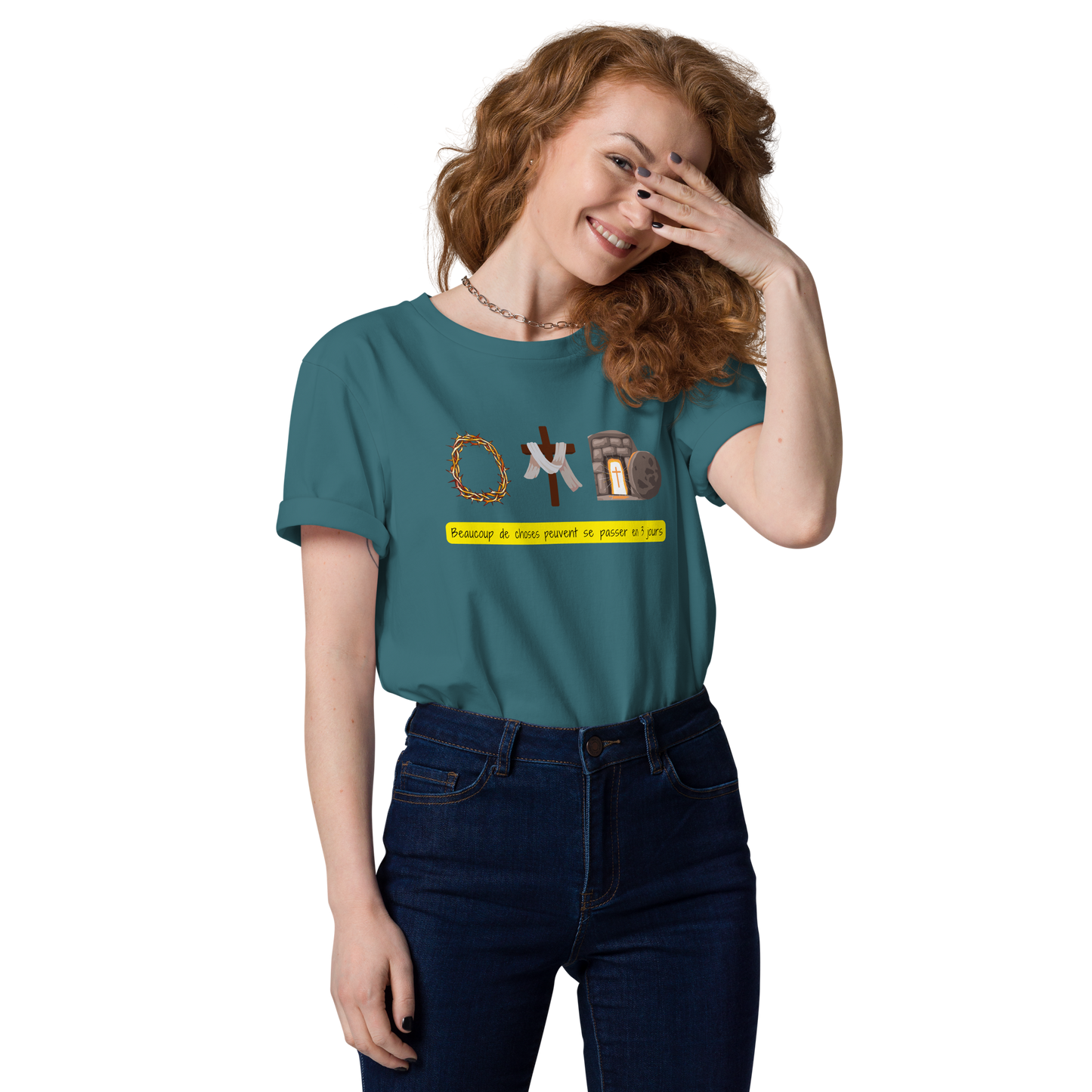T-shirt chrétien imprimé en coton bio - 3 Days (F)