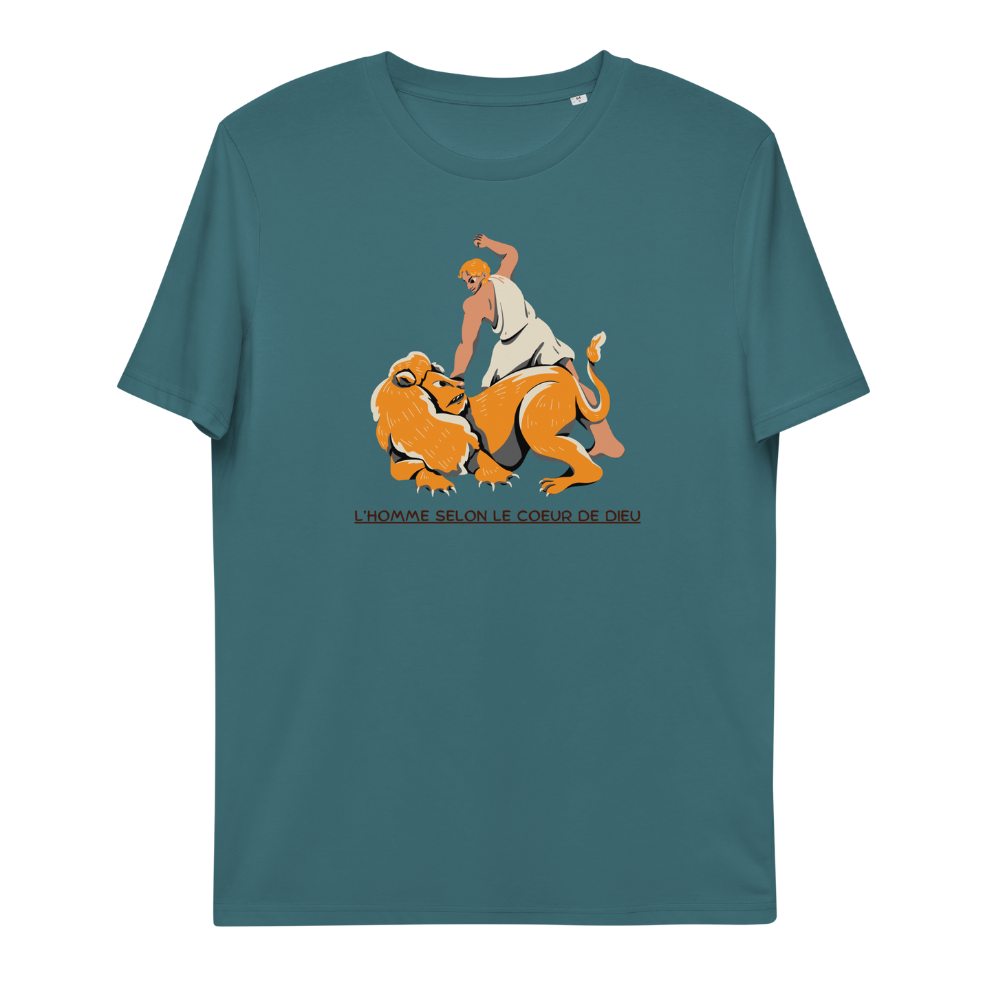 T-shirt chrétien imprimé en coton bio - David's challenge (F)