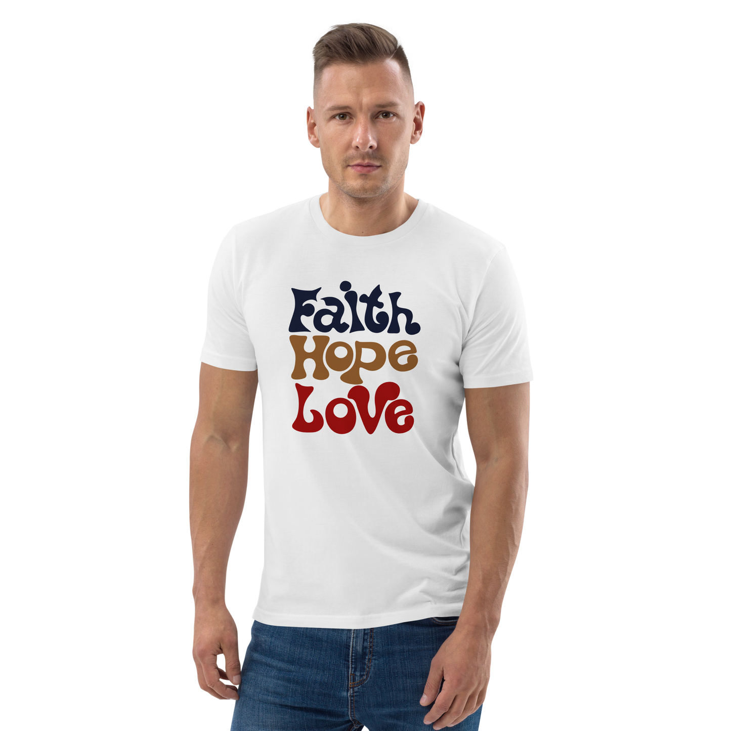 T-shirt chrétien imprimé en coton bio - Faith