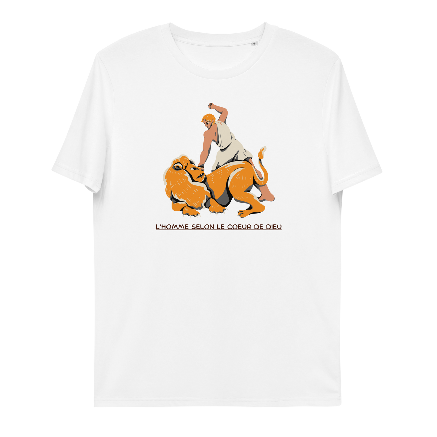 T-shirt chrétien imprimé en coton bio - David's challenge (F)