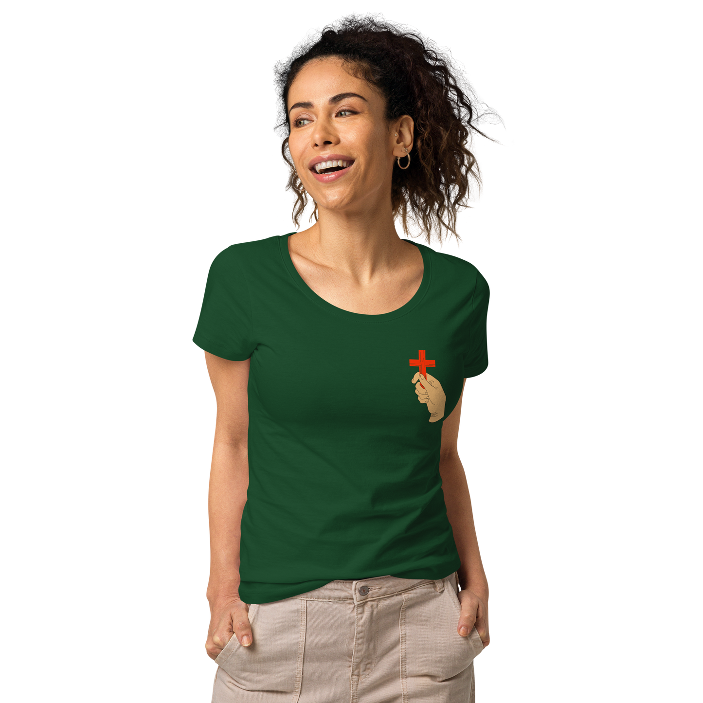 T-shirt chrétien imprimé - Cross Hand