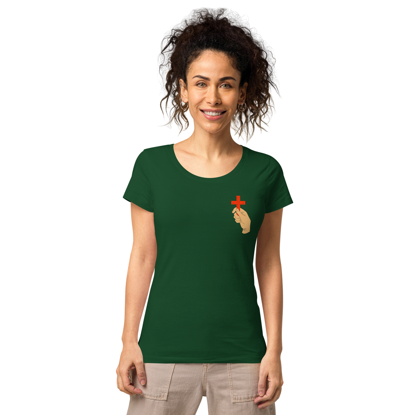 T-shirt chrétien imprimé - Cross Hand