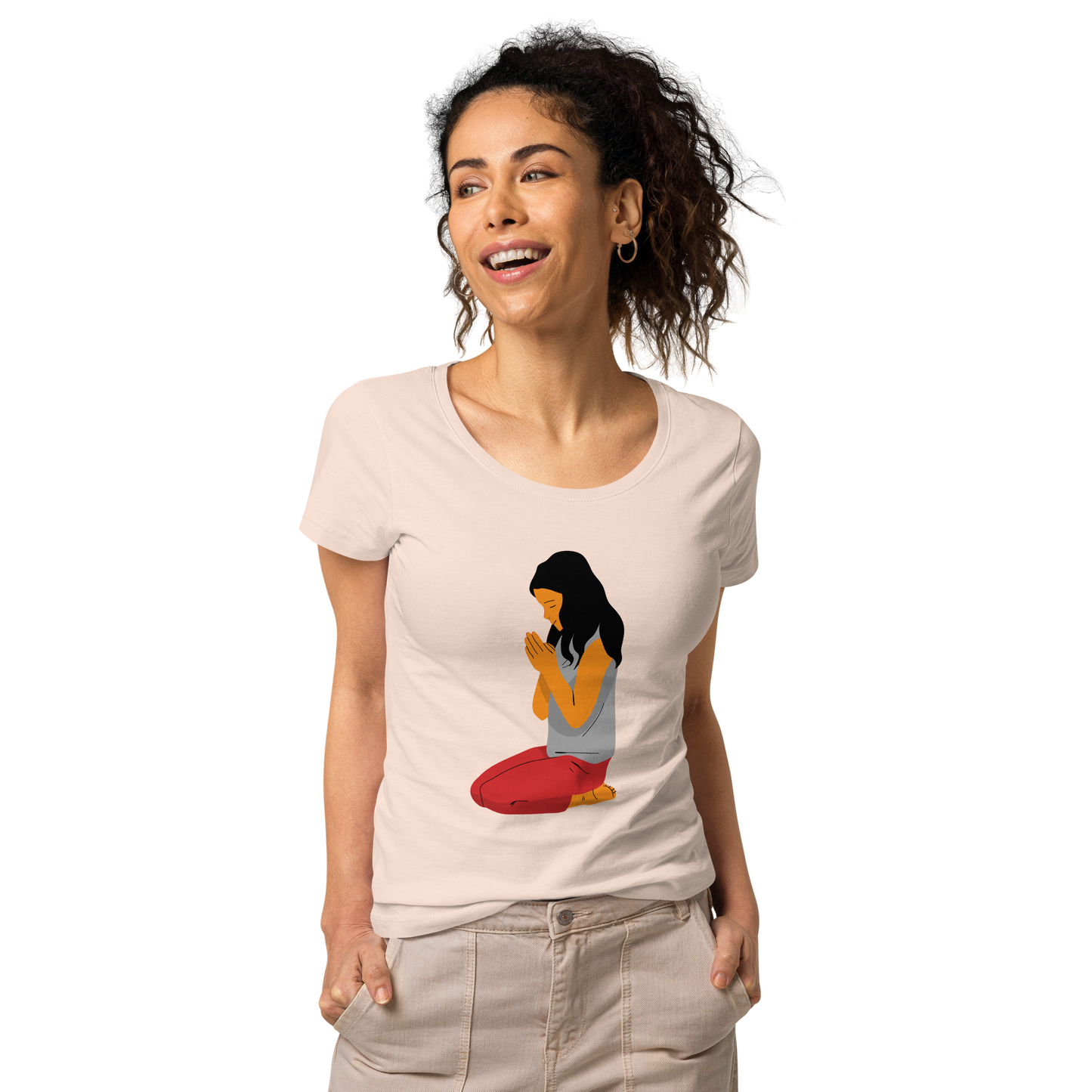 T-shirt chrétien imprimé - Kneeling Woman