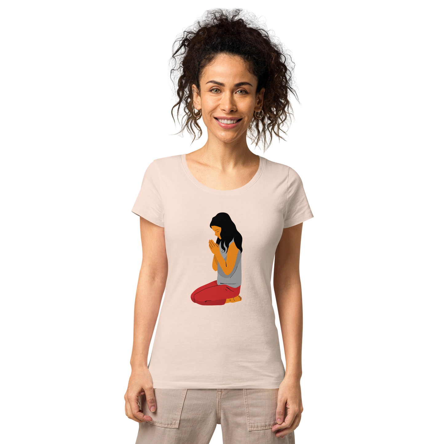 T-shirt chrétien imprimé - Kneeling Woman