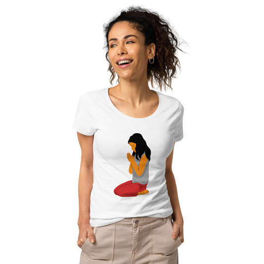T-shirt chrétien imprimé - Kneeling Woman