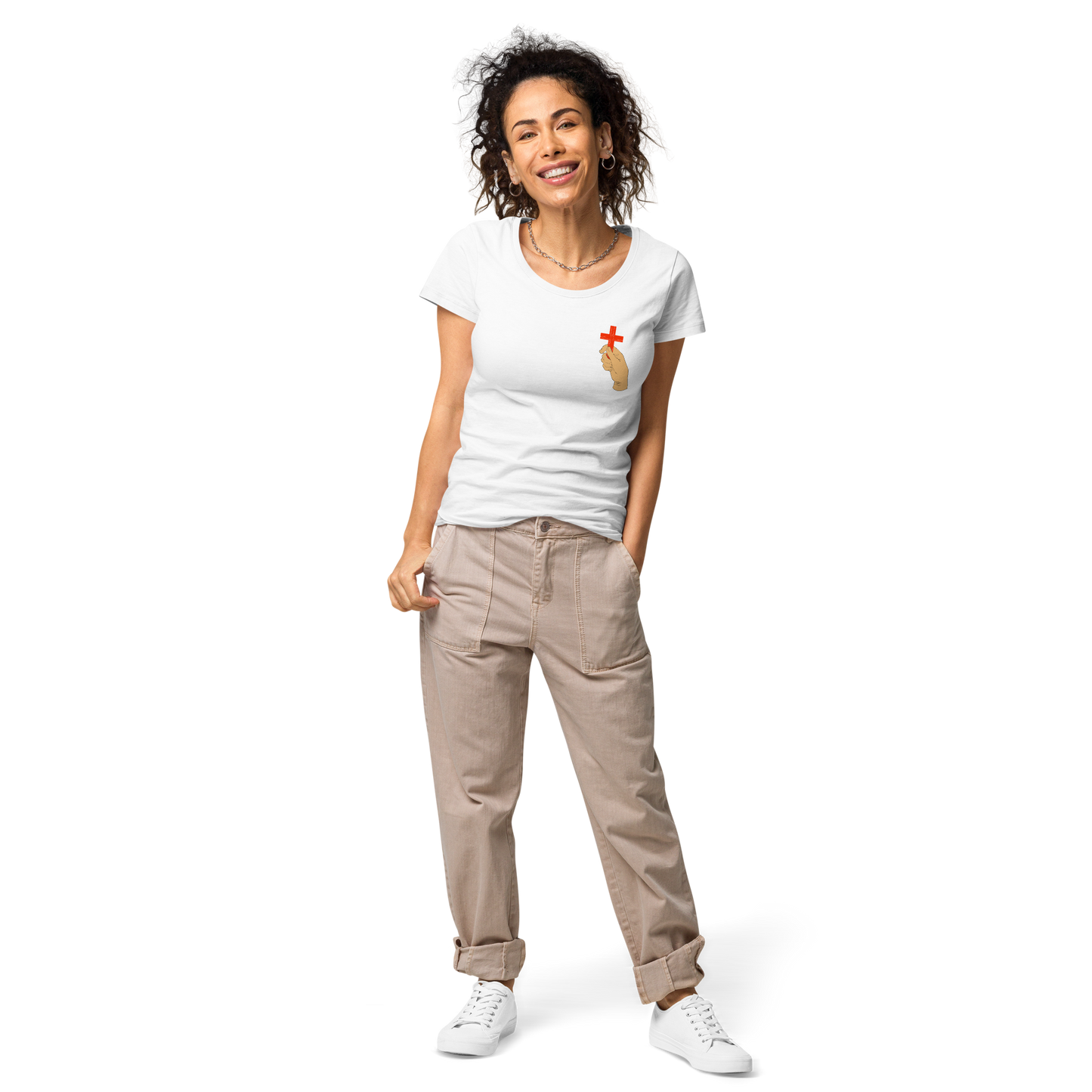 T-shirt chrétien imprimé - Cross Hand
