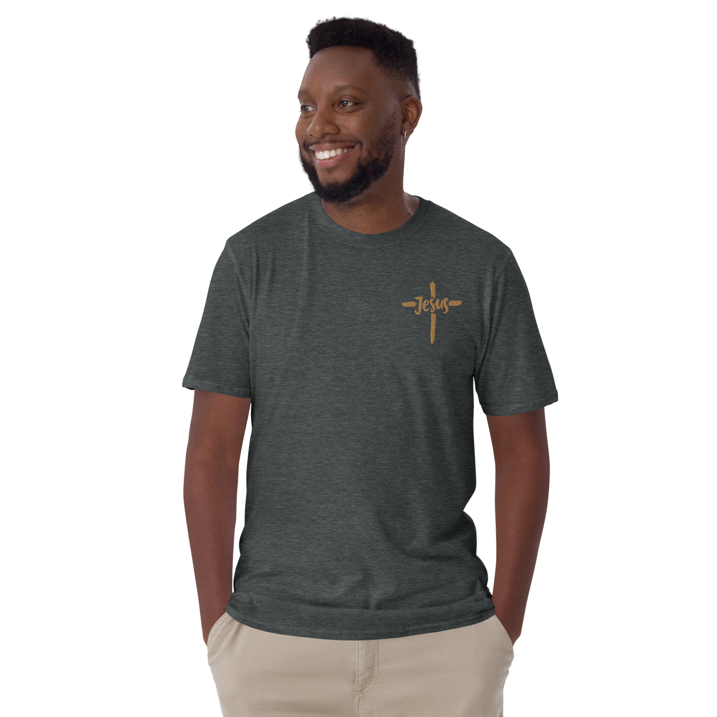 T-shirt chrétien brodé - JESUS