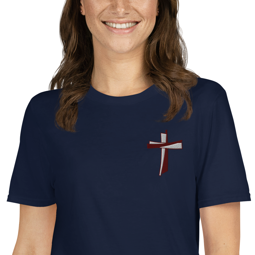 T-shirt chrétien brodé - Cross (F)