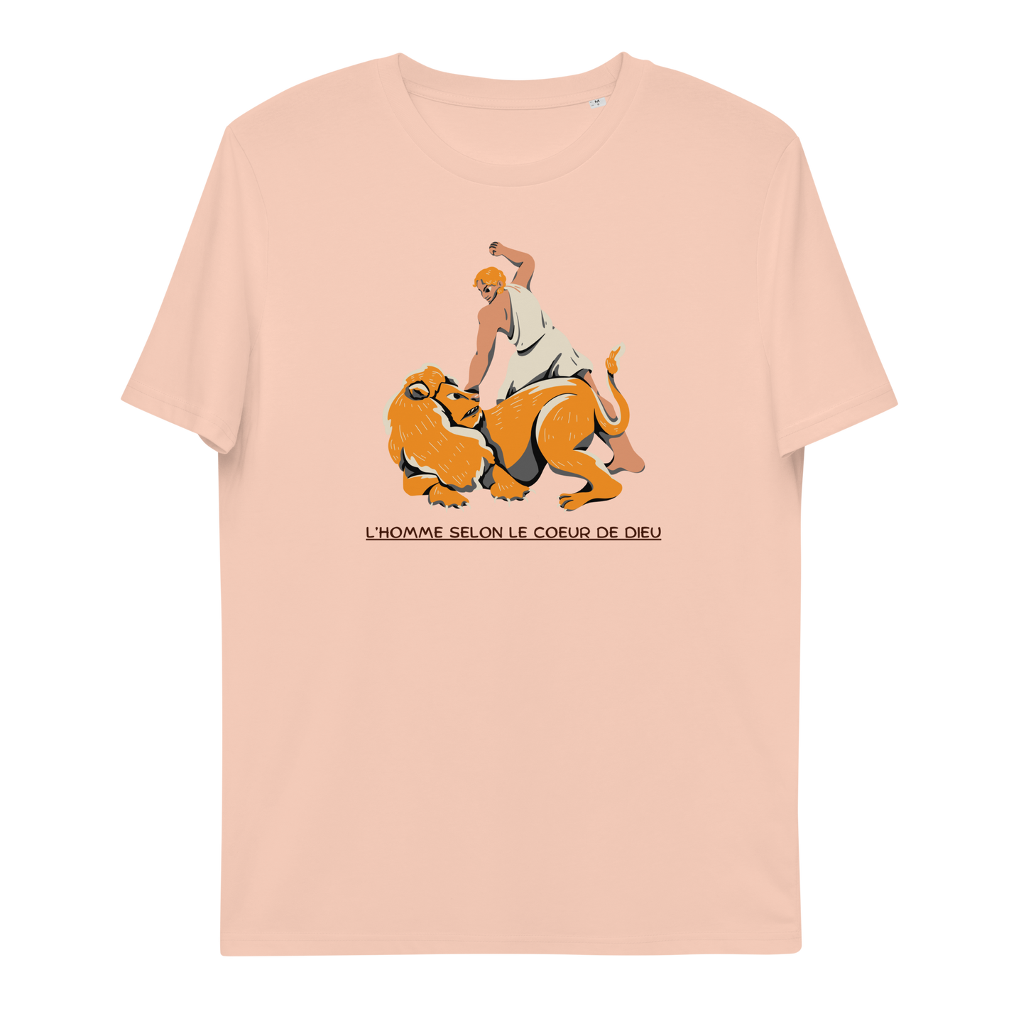 T-shirt chrétien imprimé en coton bio - David's challenge (F)