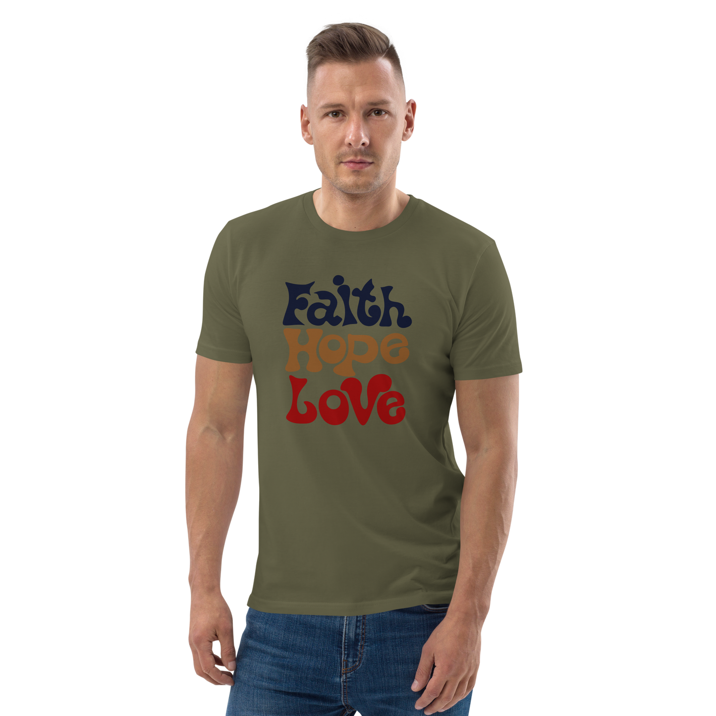 T-shirt chrétien imprimé en coton bio - Faith