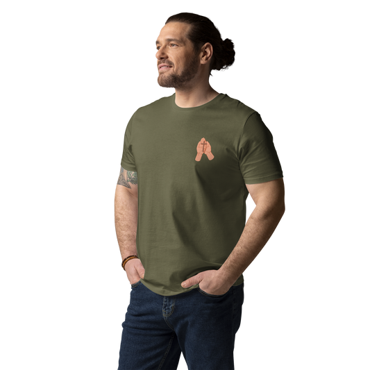 T-shirt chrétien imprimé en coton bio - Cross in hand