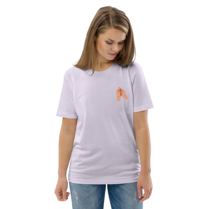 T-shirt chrétien imprimé en coton bio - Cross in hand (F)