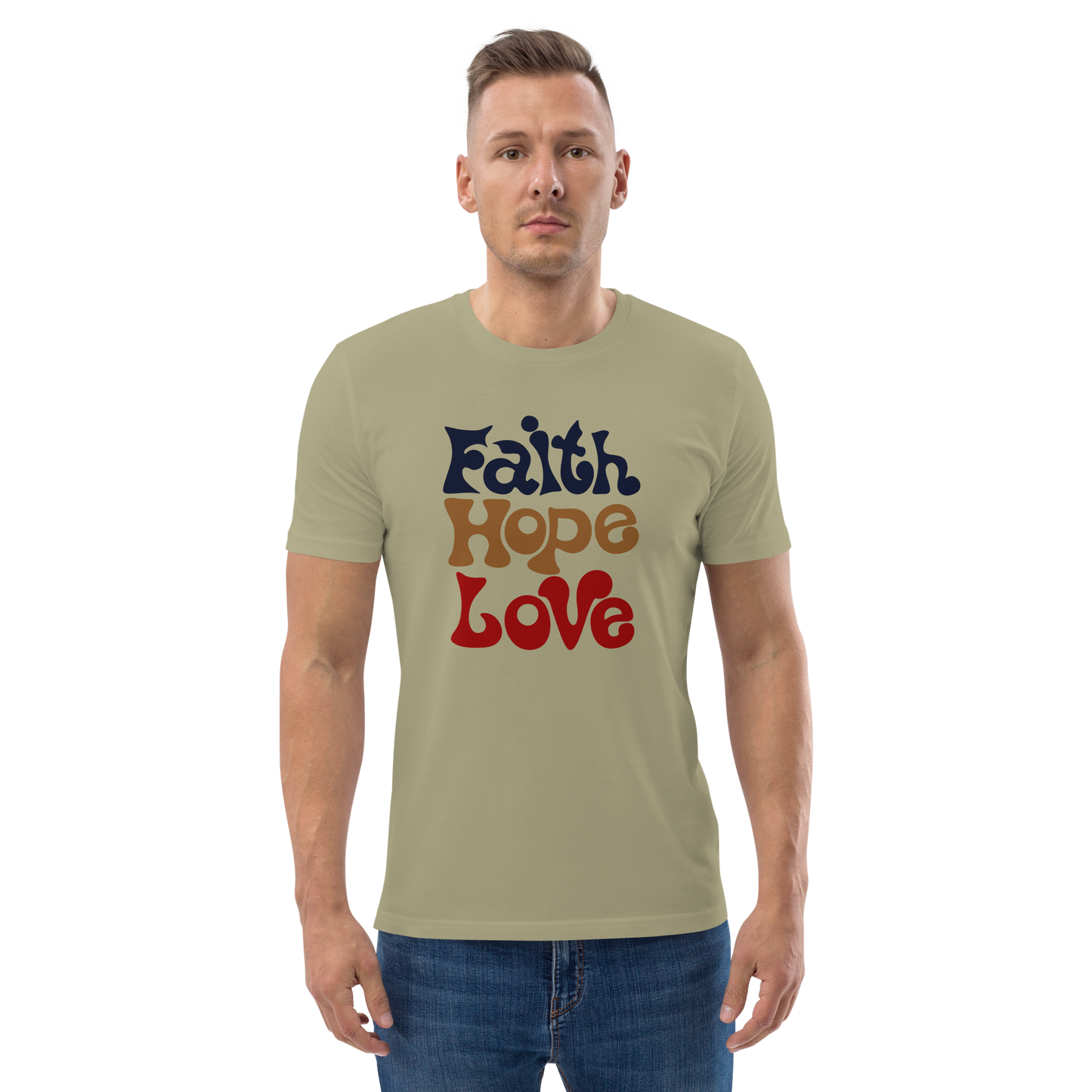 T-shirt chrétien imprimé en coton bio - Faith