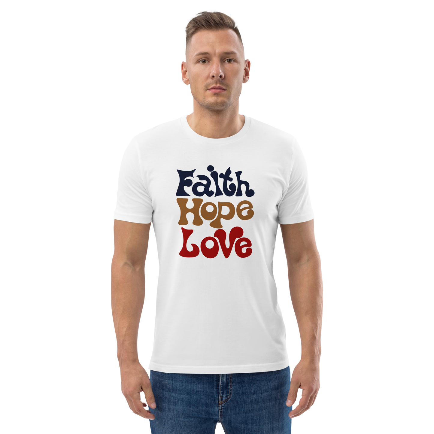 T-shirt chrétien imprimé en coton bio - Faith